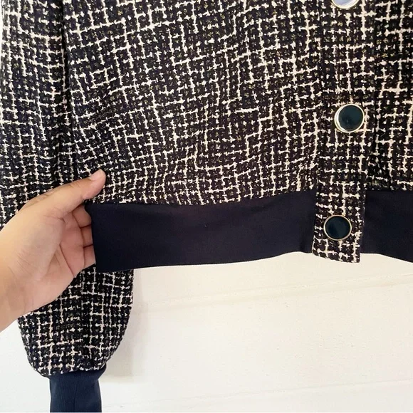 Me+Em Ponte Jacquard Rib Trim Textured Ponte Jersey Jacket Size 12 - Picture 9 of 16